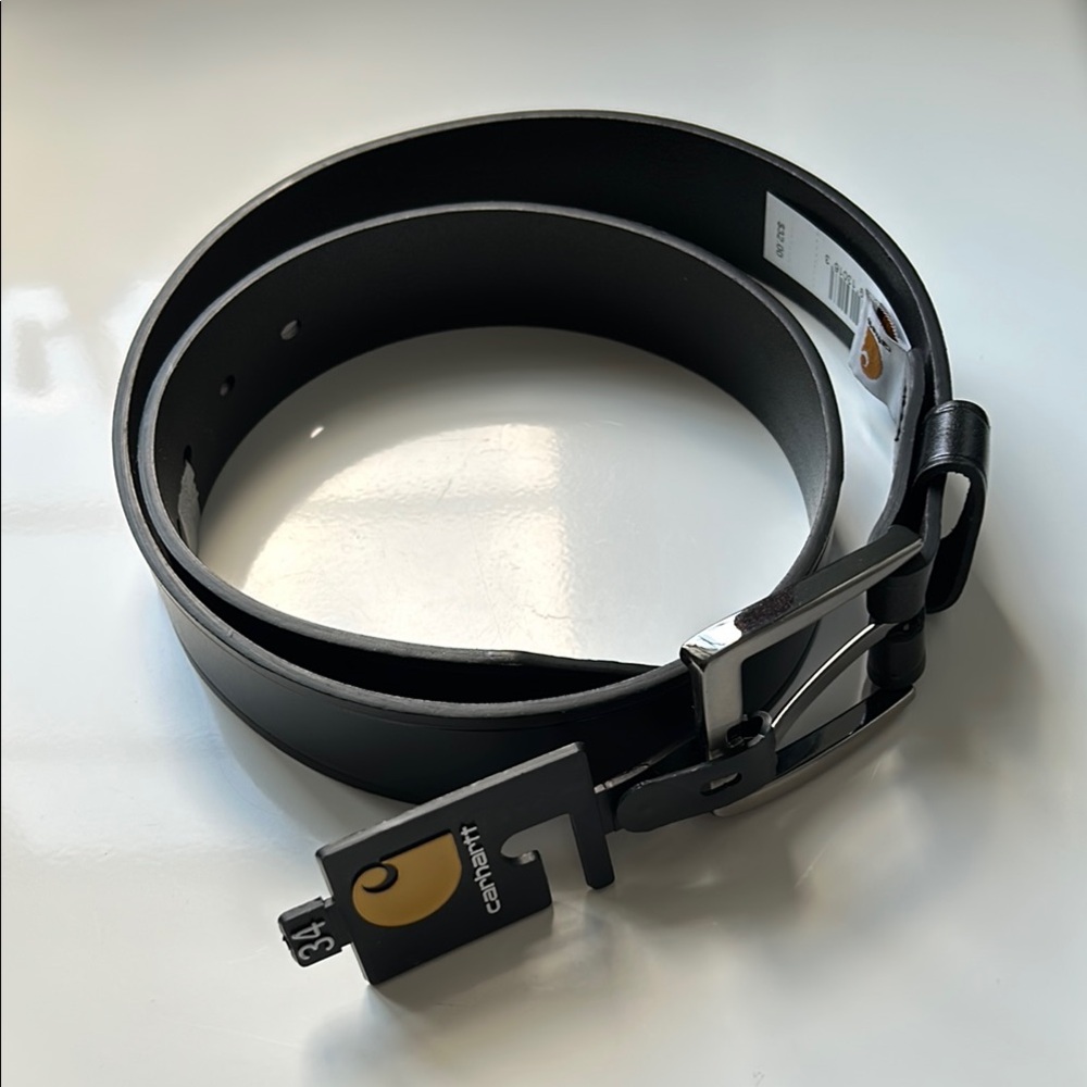 NWT Carhartt Foreman Men's Genuine Leather Belt in Black size 34